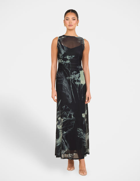 Naida Sheer Mesh Maxi Dress
